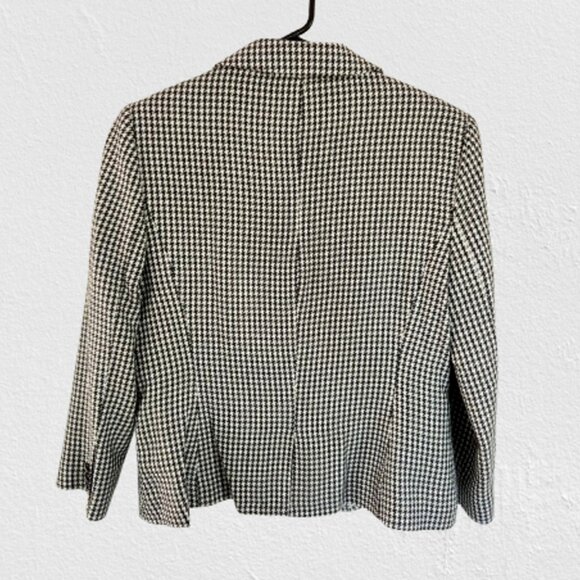The Limited Wool Blend Blazer Black and White Houndstooth Jacket size Medium - Picture 4 of 12
